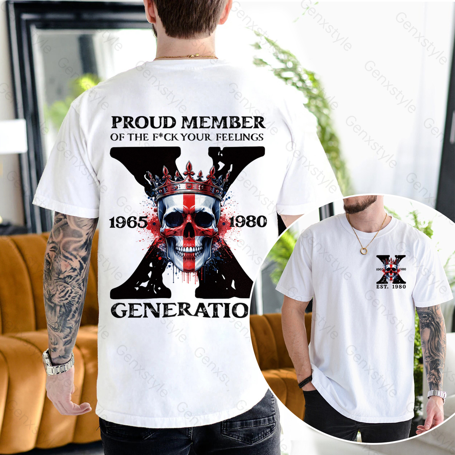 Britain Funny Skull Generation X T-shirt