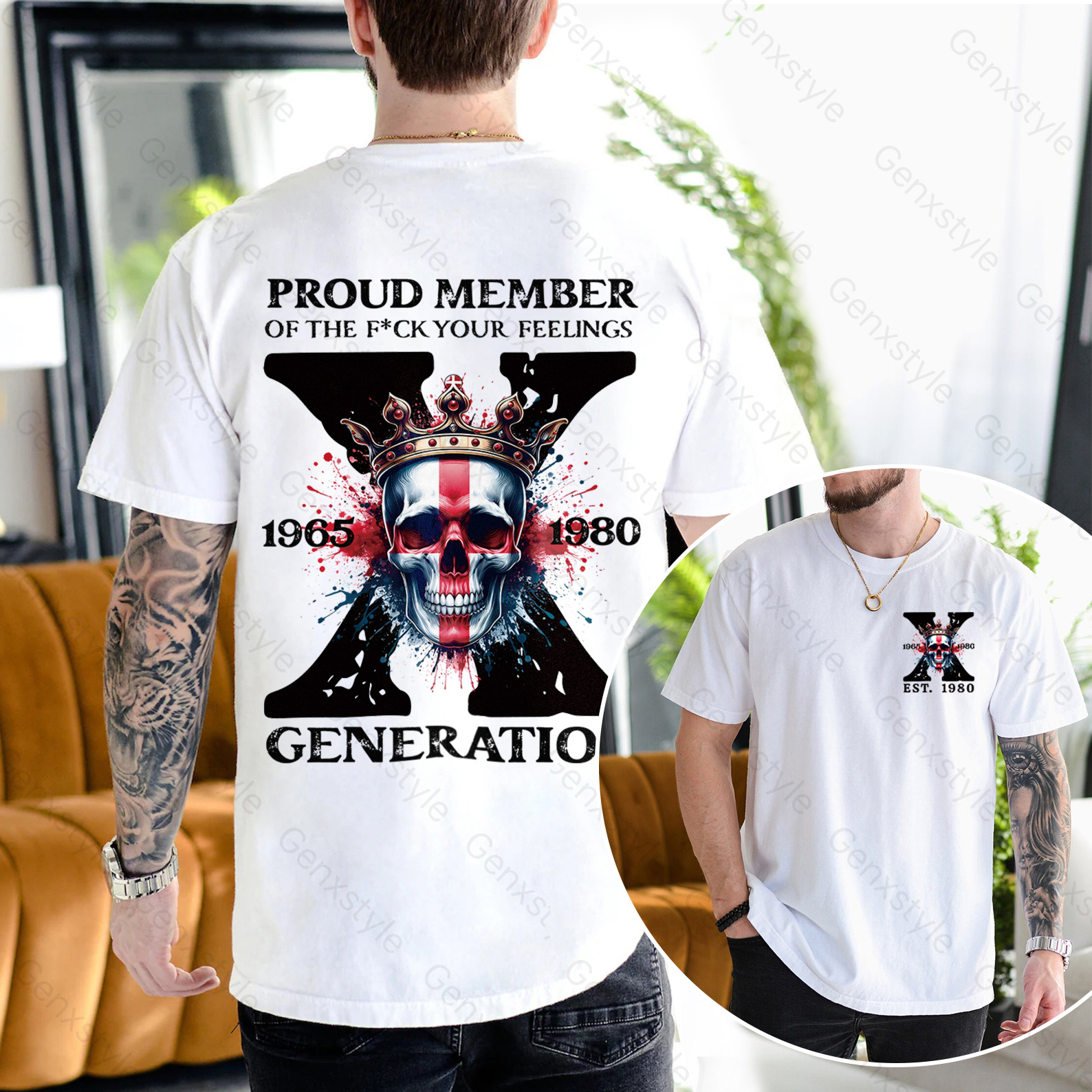 Britain Funny Skull Generation X T-shirt