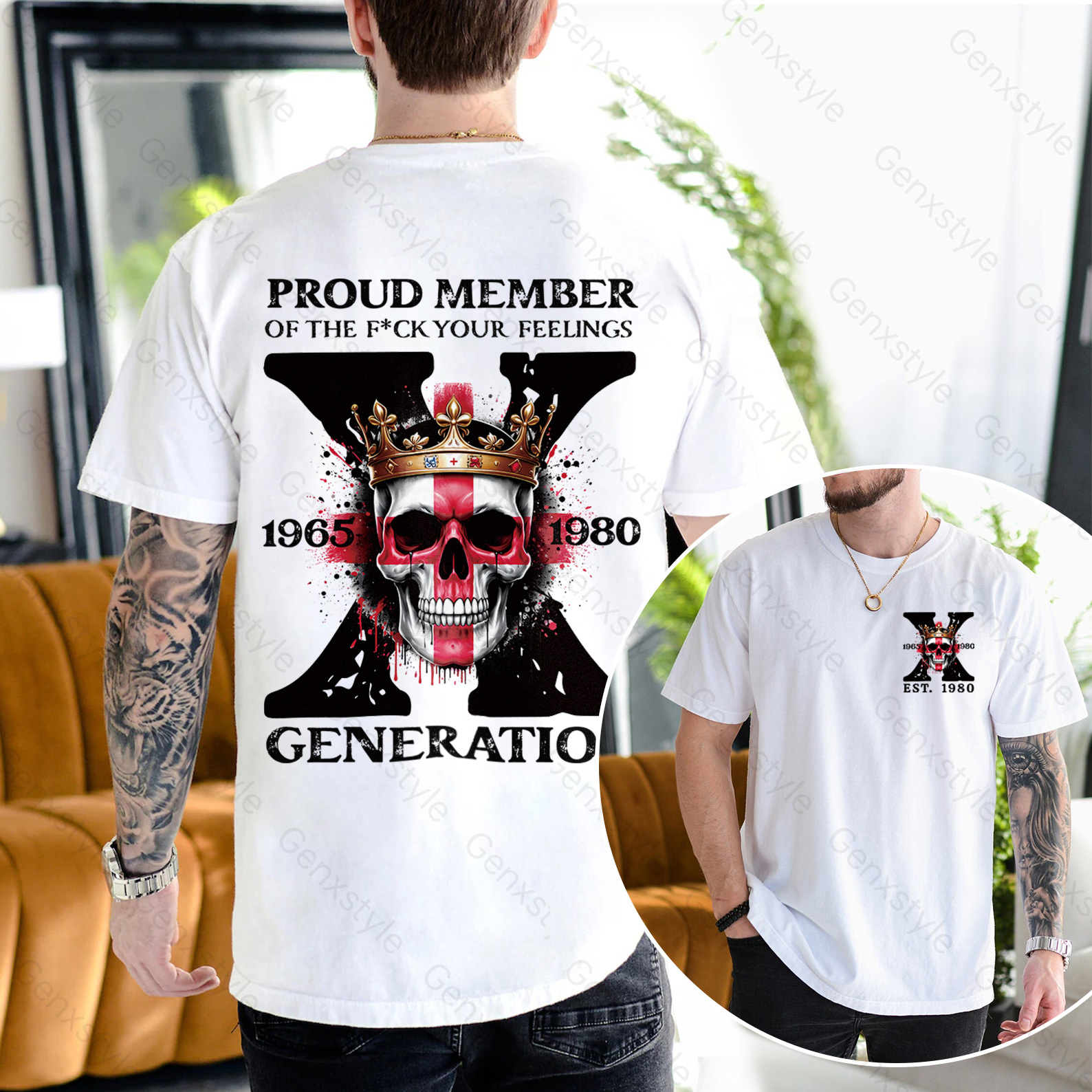 Britain Funny Skull Generation X T-shirt