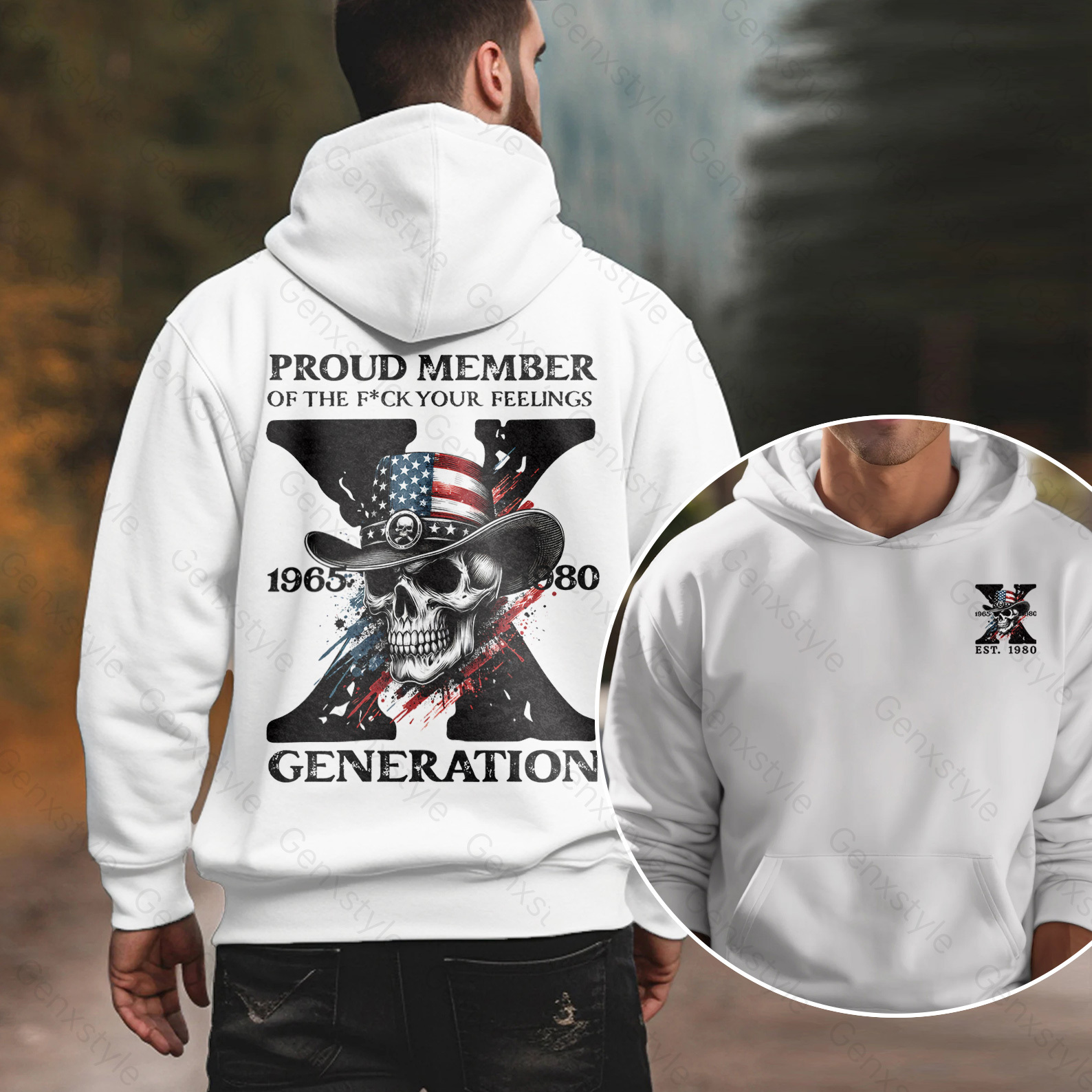 America Funny Skull Generation X Hoodie