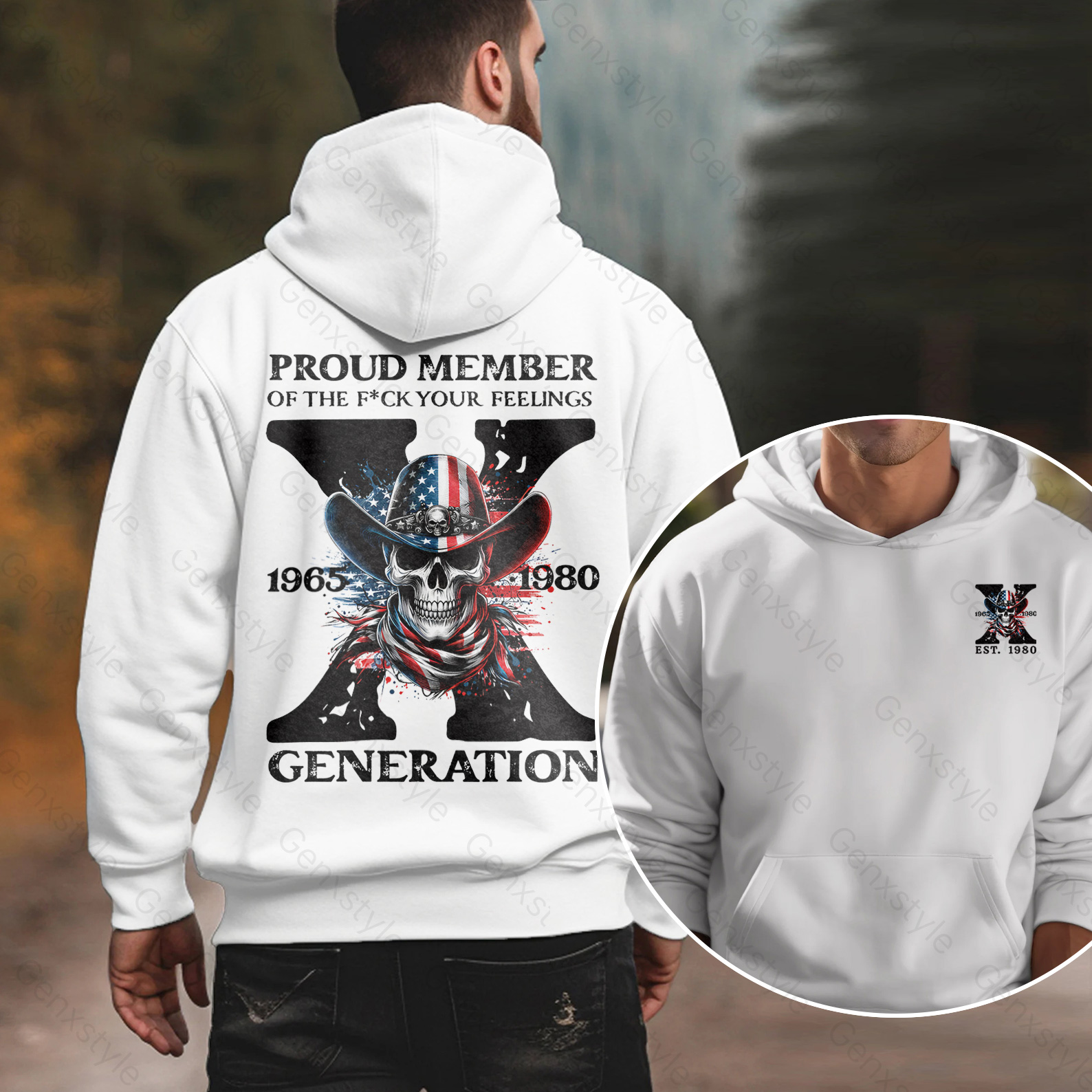 America Funny Skull Generation X Hoodie