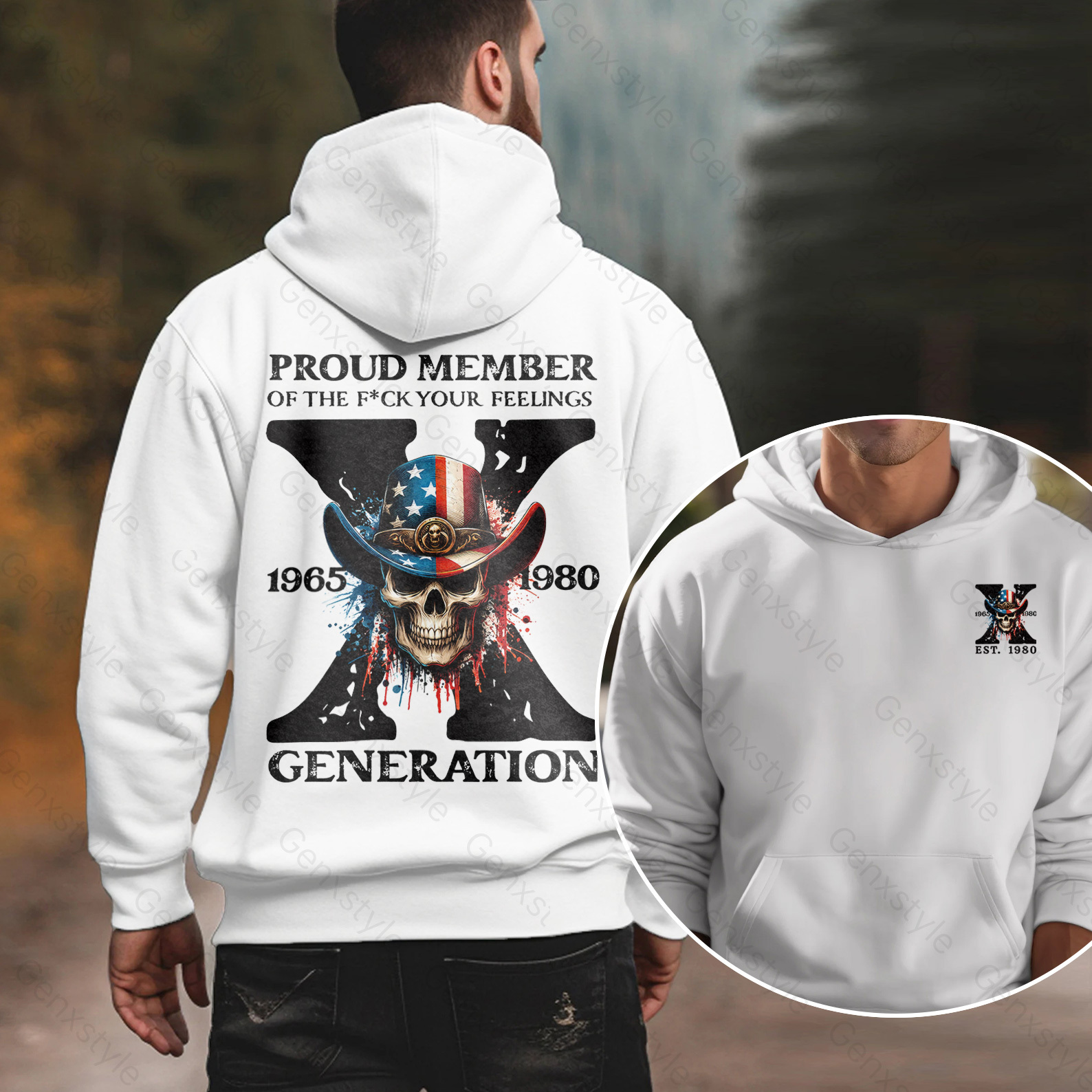 America Funny Skull Generation X Hoodie