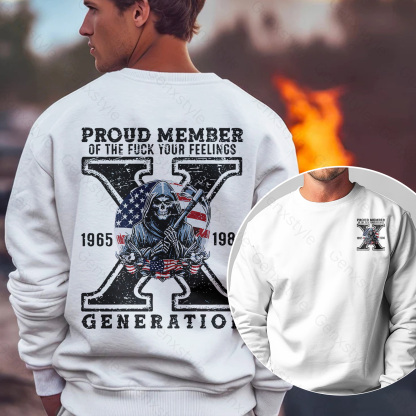 Generation X Skull Design Crewneck