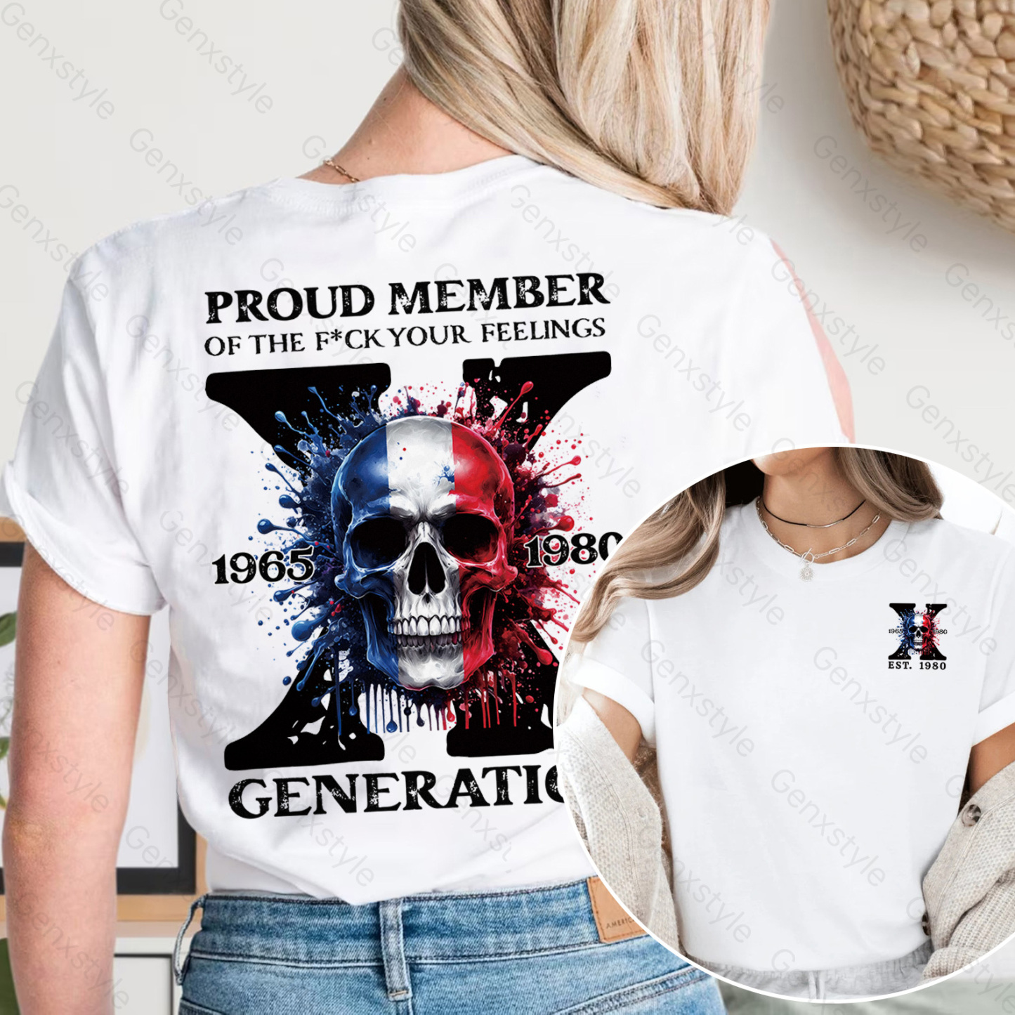 France Funny Skull Generation X T-shirt
