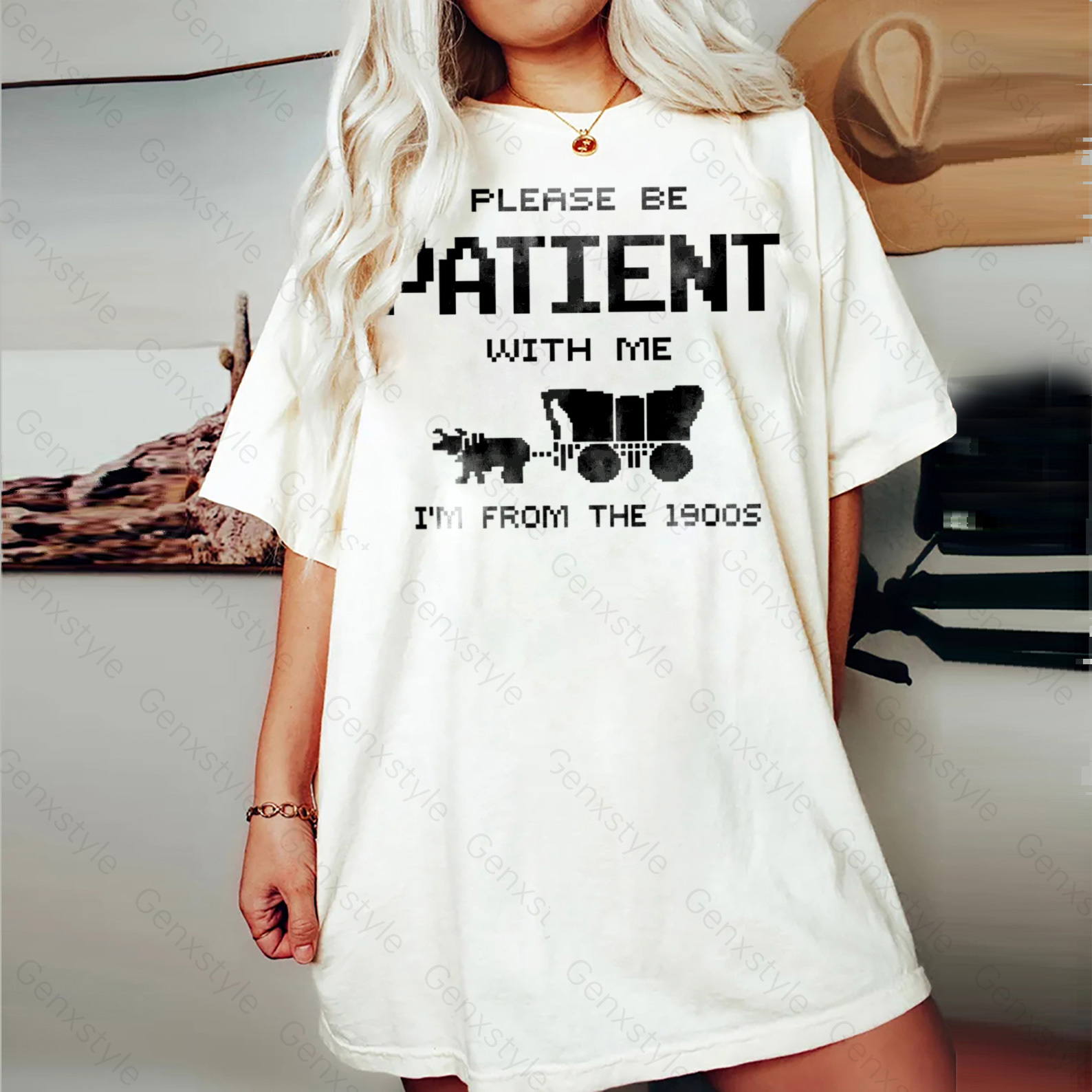 Washed Please Be Patient with Me, I'm From the 1900's - Print Unisex Shirt I