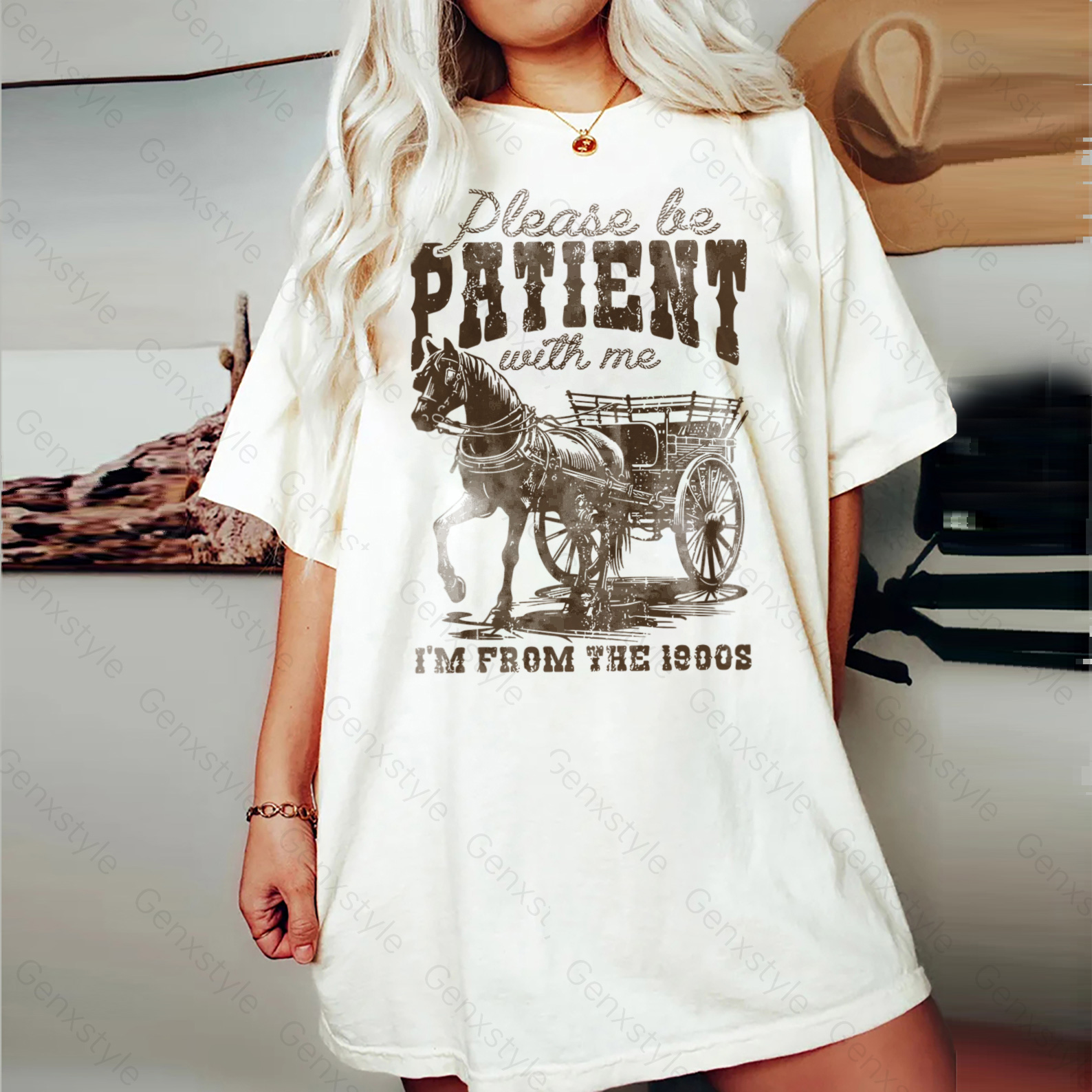 Washed Please Be Patient with Me, I'm From the 1900's - Print Unisex Shirt II