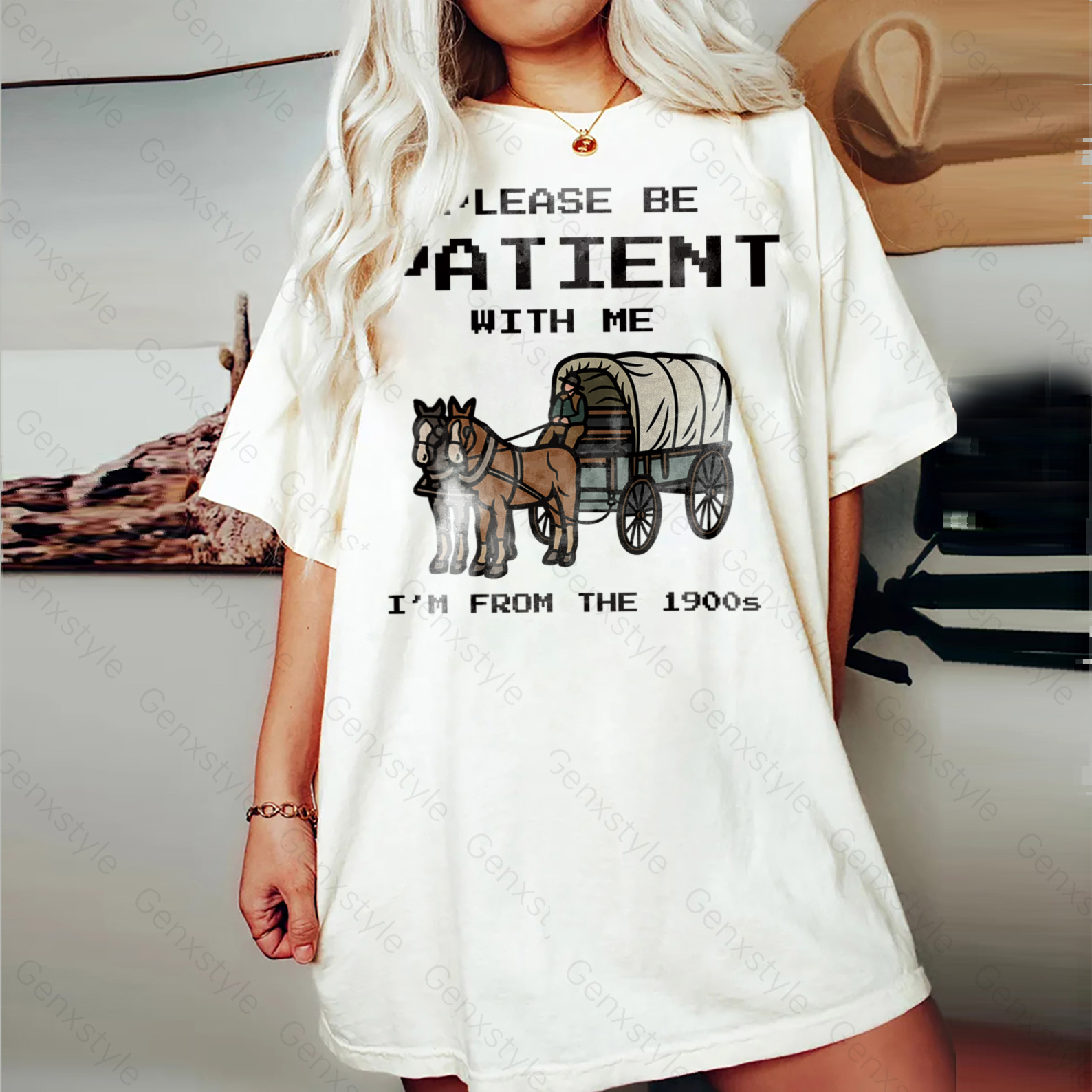 Washed Please Be Patient with Me, I'm From the 1900's - Print Unisex Shirt III