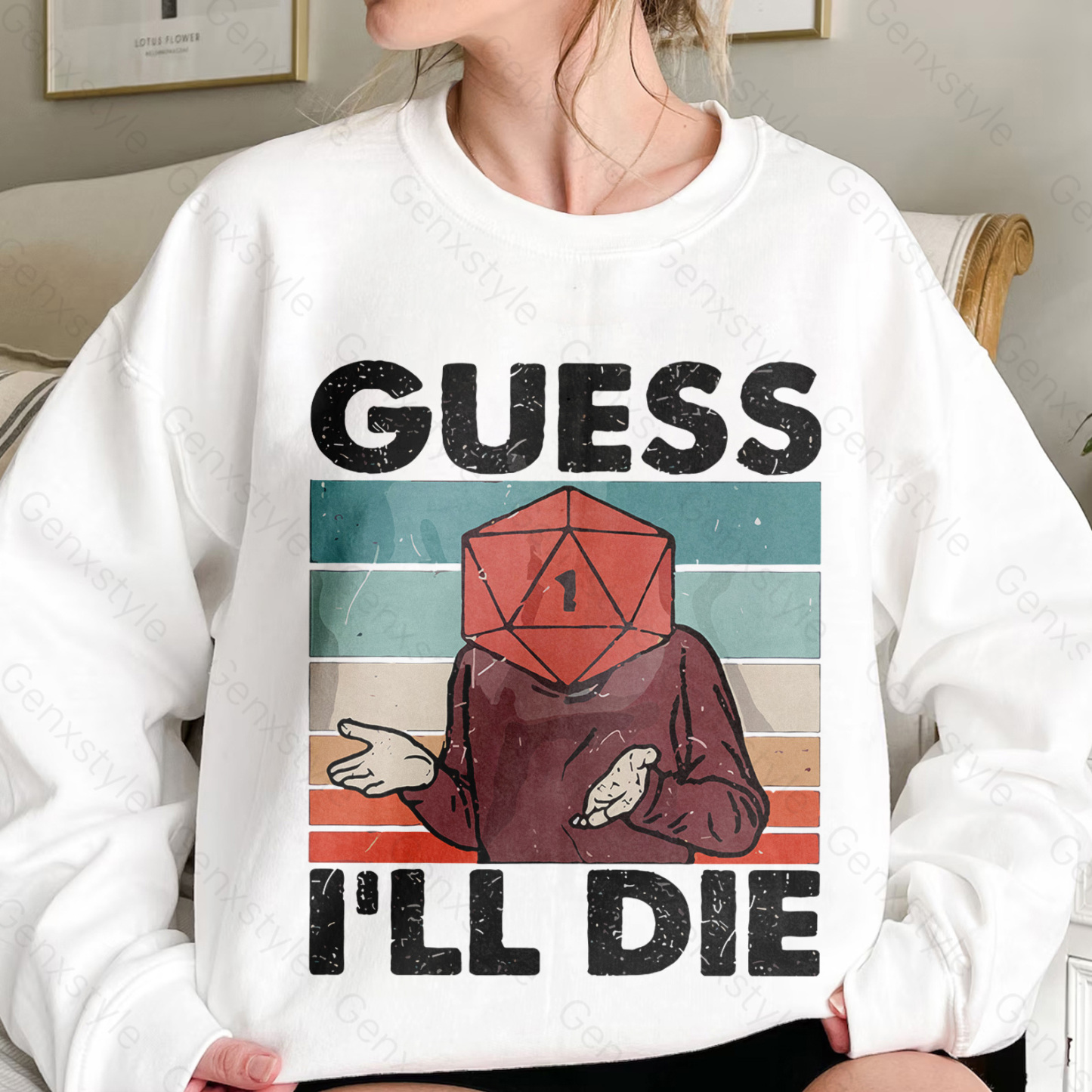 Guess I'll Die D&D Vintage Crewneck