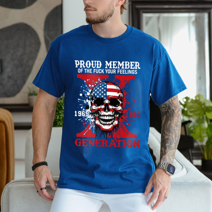 Funny Skull Halloween Generation X T-shirt