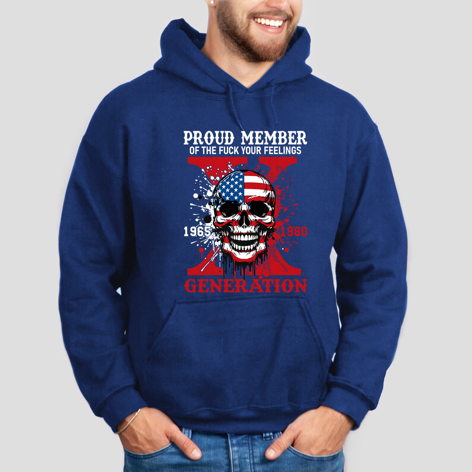 Funny Skull Halloween Generation X Hoodie