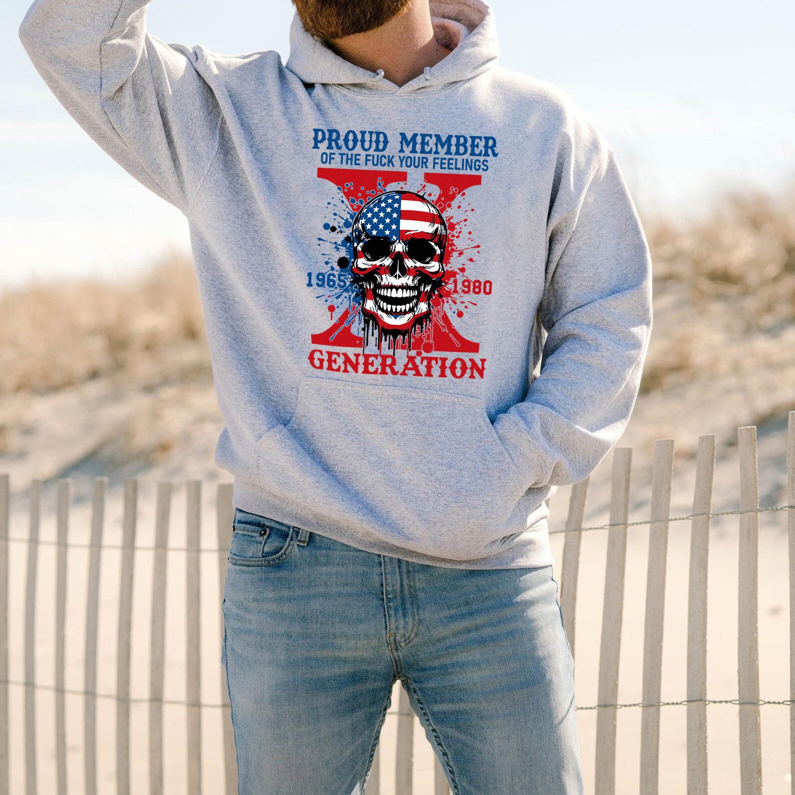 Funny Skull Halloween Generation X Hoodie