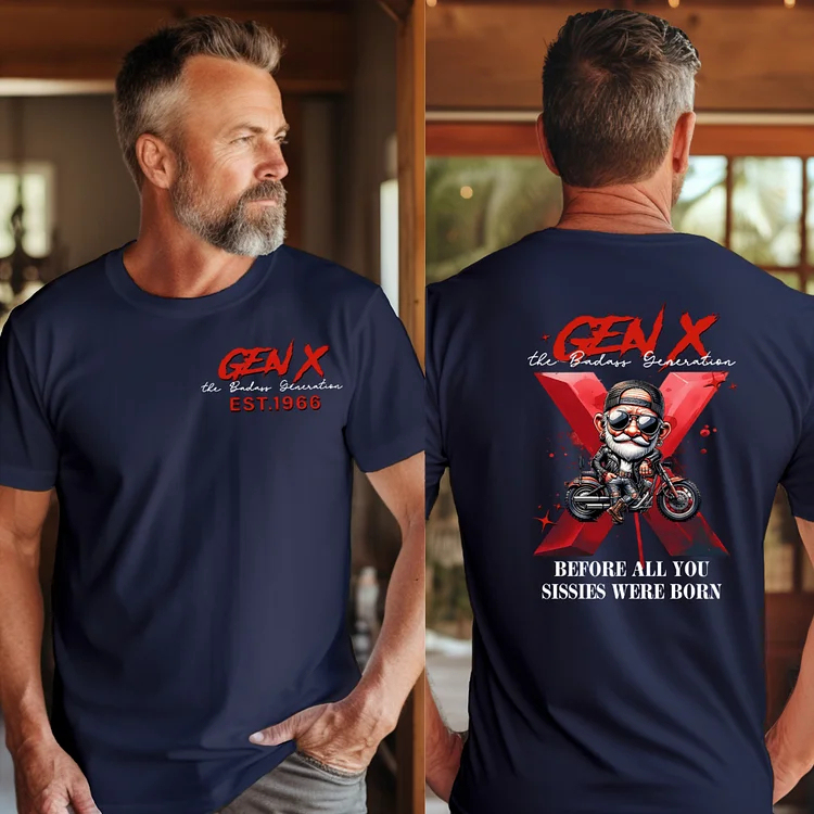 Custom Cool Biker Gen X T-shirt