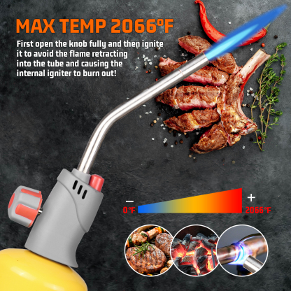  DOMINOX Propane Torch Head with Igniter, Trigger Start Soldering Torch Fuel By Propane, Map, Mapp Pro, Propane Torch Kit for Soldering, Brazing, Lighting, Melting and Cooking