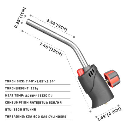  DOMINOX Propane Torch Head with Igniter, Trigger Start Soldering Torch Fuel By Propane, Map, Mapp Pro, Propane Torch Kit for Soldering, Brazing, Lighting, Melting and Cooking
