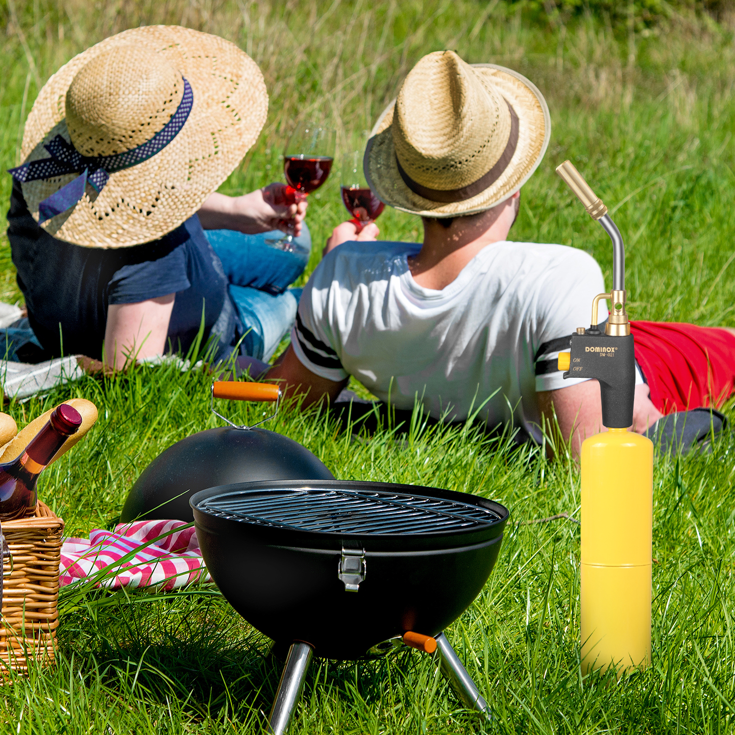 DOMINOX Propane Torch Head for MAP, MAPP and Propane Tank, High Intensity Trigger Start Torch, for Soldering, Ignition, Cooking, Lighting (Not Included Gas Tank)