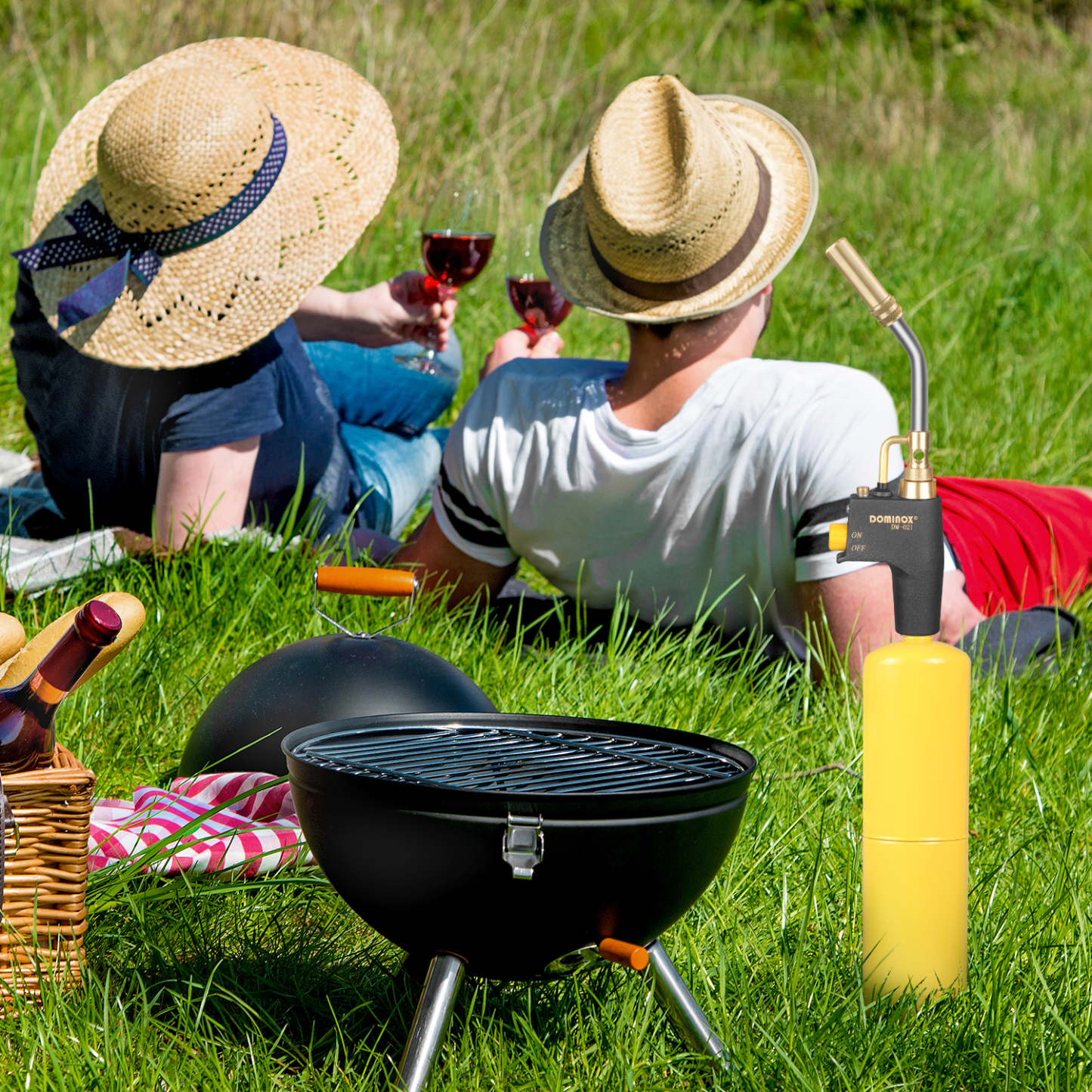 DOMINOX Propane Torch Head for MAP, MAPP and Propane Tank, High Intensity Trigger Start Torch, for Soldering, Ignition, Cooking, Lighting (Not Included Gas Tank)