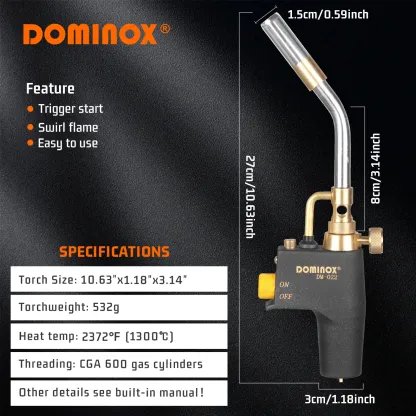 DOMINOX DM-022 Propane Torch Head, MAP, MAPP Torch
