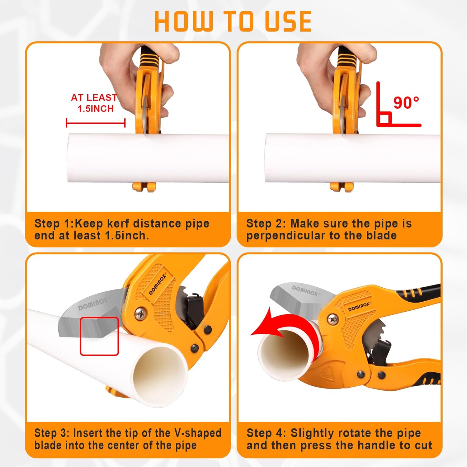 DOMINOX  DM-301L 1-5/8 Inch O.D. Ratchet-type PVC Pipe Cutter