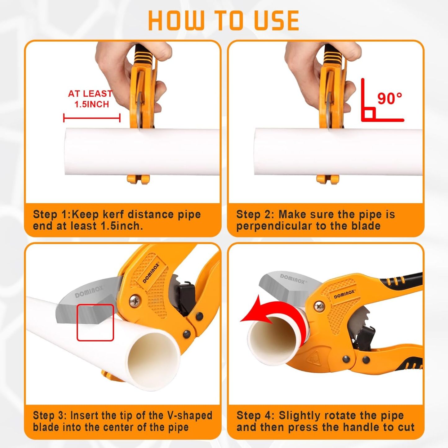 DOMINOX  DM-301L 1-5/8 Inch O.D. Ratchet-type PVC Pipe Cutter