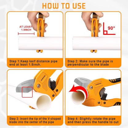 DOMINOX  DM-301L 1-5/8 Inch O.D. Ratchet-type PVC Pipe Cutter