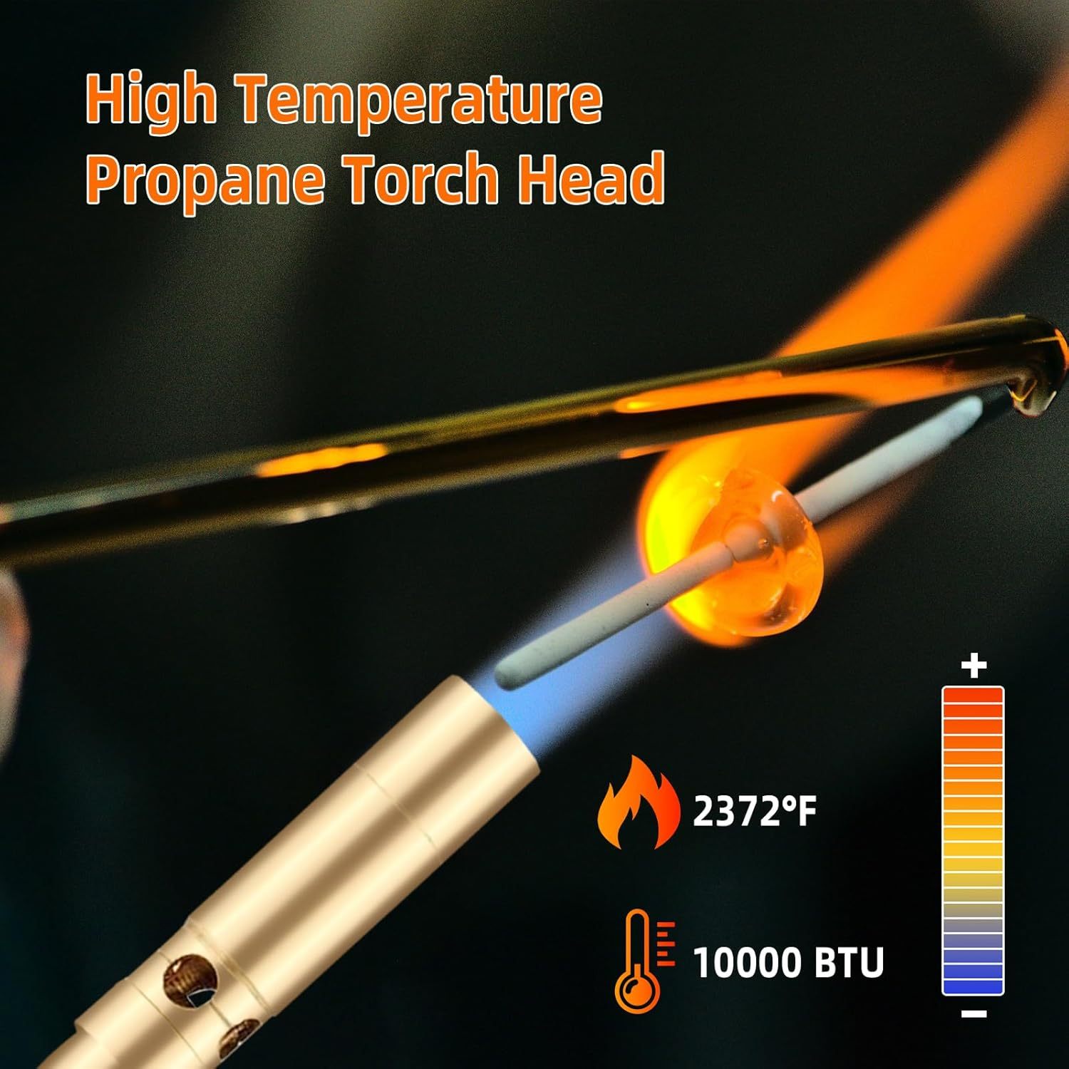  DOMINOX Propane Torch Head, Manual Start Solid Brass Brazing Torch Fuel by MAP MAP Pro Propane CGA600 Cylinder Bottle, Blow Torch for Soldering, Brazing, Welding, Thawing and Cooking