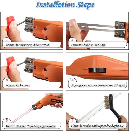 DOMINOX Hot Knife Foam Cutter, Foam Cutting Tool Kit, Heavy-duty Case Styrofoam Cutter for Cutting Foam Board Insulation, EPP, EPS, XPS, EVA, EPE, PU, KT Board, Sponge, Nylon