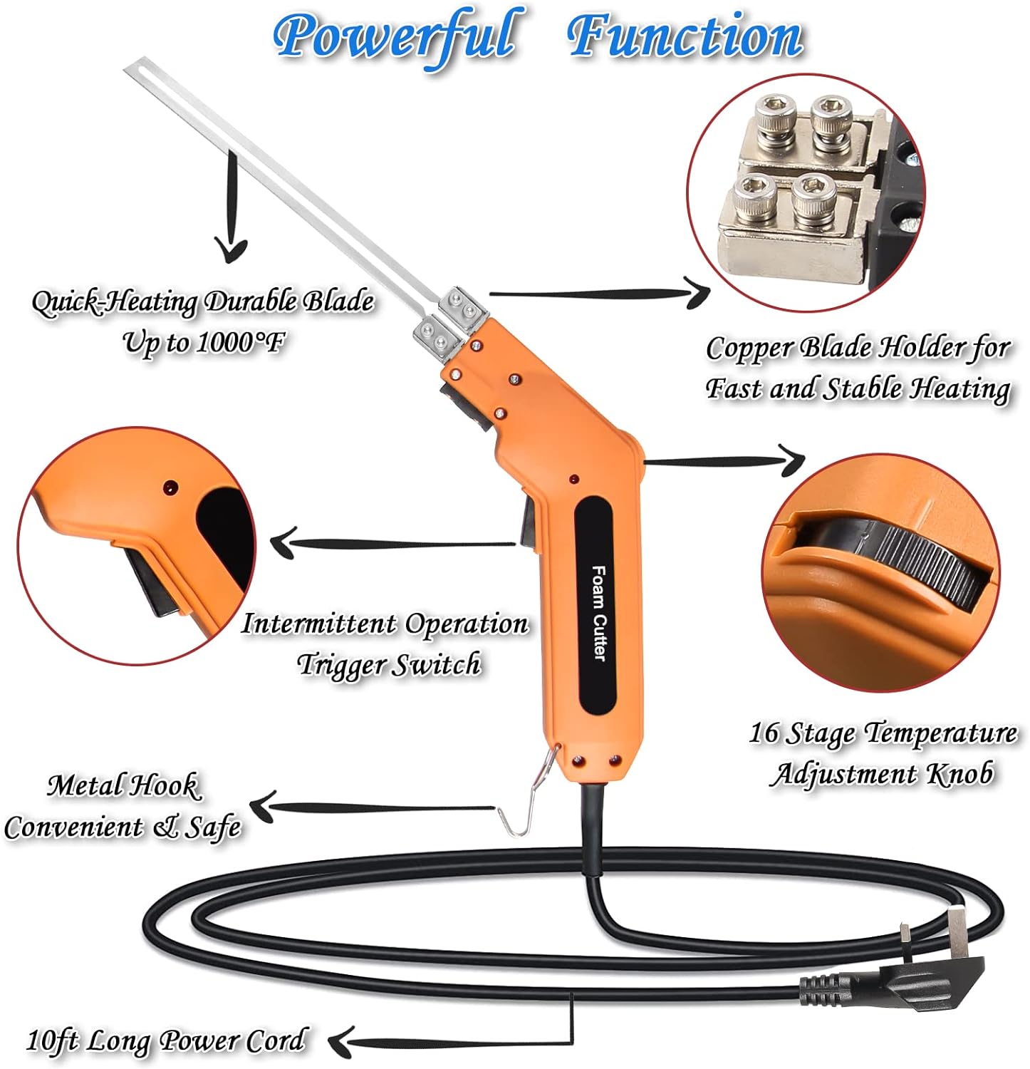 DOMINOX Hot Knife Foam Cutter, Foam Cutting Tool Kit, Heavy-duty Case Styrofoam Cutter for Cutting Foam Board Insulation, EPP, EPS, XPS, EVA, EPE, PU, KT Board, Sponge, Nylon