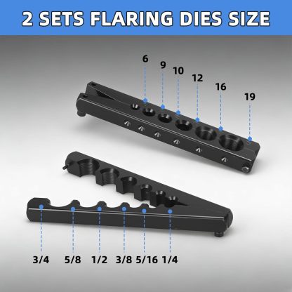 DOMINOX DM-CT-806AM-F Eccentric Flaring Tool Kit, 1/4-3/4 Inch (6-19mm) 45 Degree HVAC Flare Tool