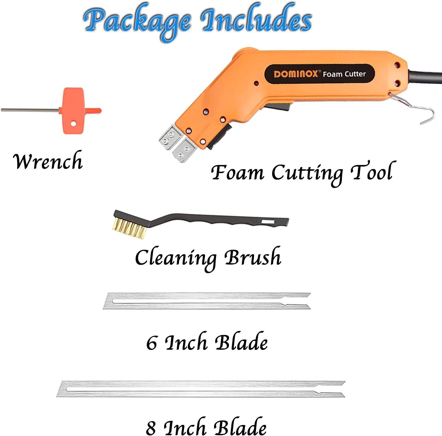 DOMINOX Hot Knife Foam Cutter, Foam Cutting Tool Kit, Heavy-duty Case Styrofoam Cutter for Cutting Foam Board Insulation, EPP, EPS, XPS, EVA, EPE, PU, KT Board, Sponge, Nylon