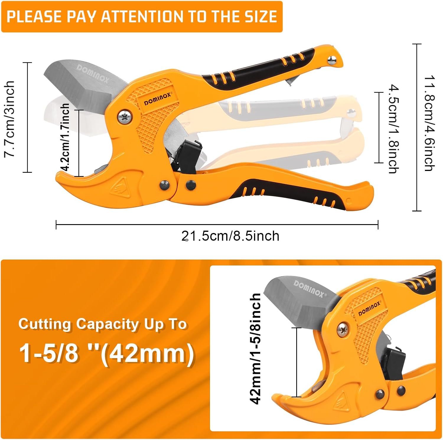 DOMINOX  DM-301L 1-5/8 Inch O.D. Ratchet-type PVC Pipe Cutter