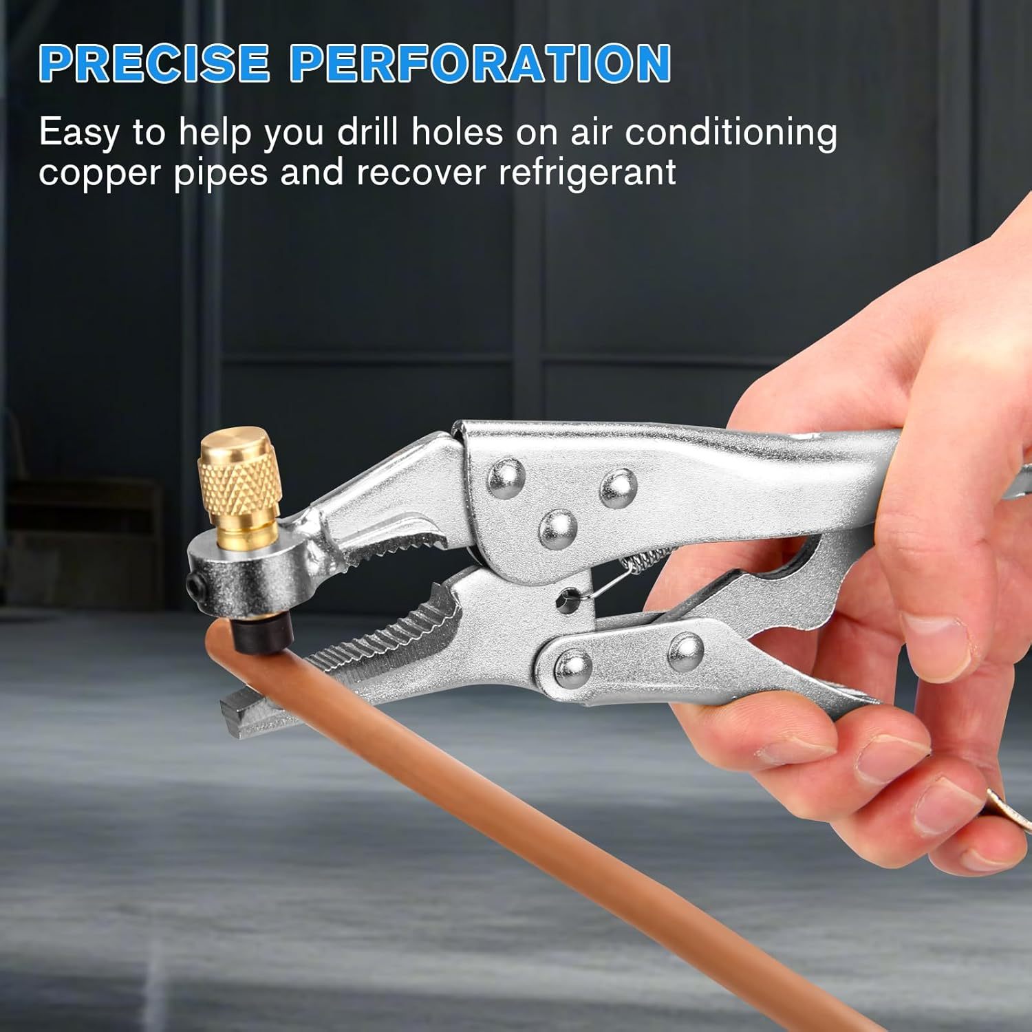 DOMINOX DM-CT-308 Professional Refrigerant Recovery Plier, Refrigeration Piercing Puncture Tool