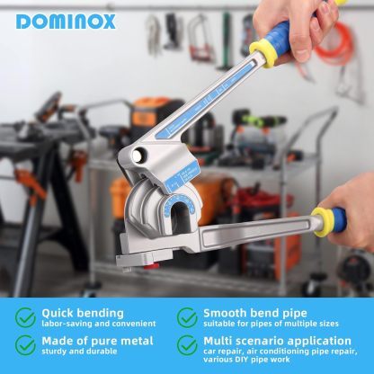 DOMINOX DM-CT-612A 3-IN-1 Tube Bender, Outer Diameter 1/4", 3/8", 1/2" (12.7 mm), 0-180° Manual Pipe Bender Tool