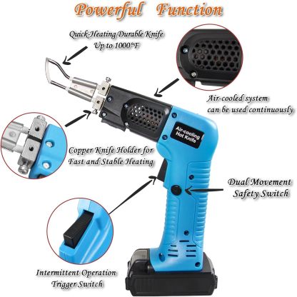 DOMINOX DM-KD-100-3 Cordless Electric Fabric Cutter Kit - DC 18V Heated Knife