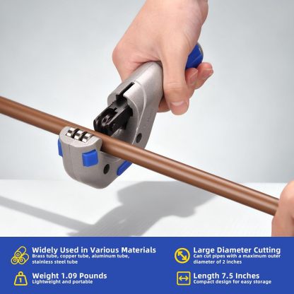 DOMINOX DM-CT-650 Tubing Cutter Kit, 3/16" to 2" (5-50mm) OD, Copper Pipe Cutter with Deburring Tool