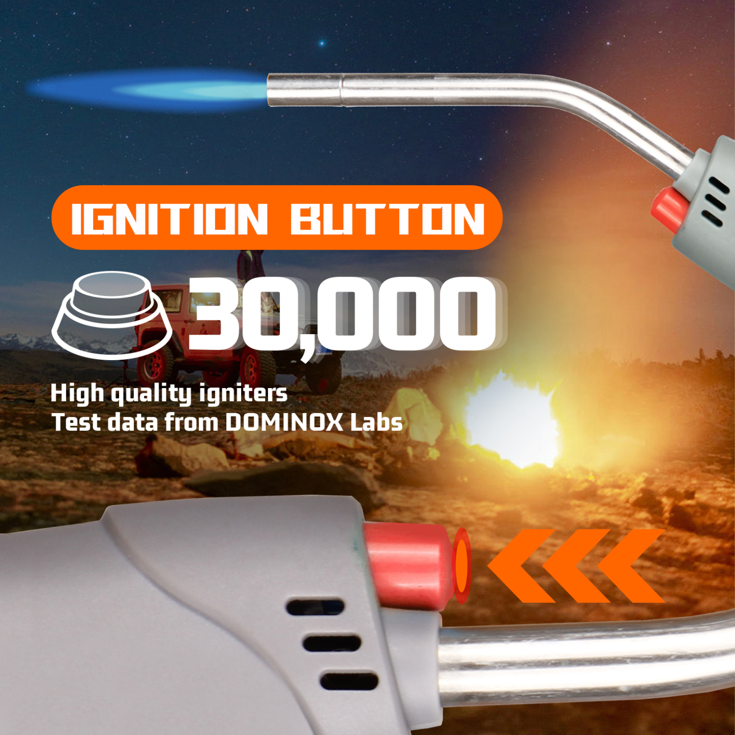  DOMINOX Propane Torch Head with Igniter, Trigger Start Soldering Torch Fuel By Propane, Map, Mapp Pro, Propane Torch Kit for Soldering, Brazing, Lighting, Melting and Cooking