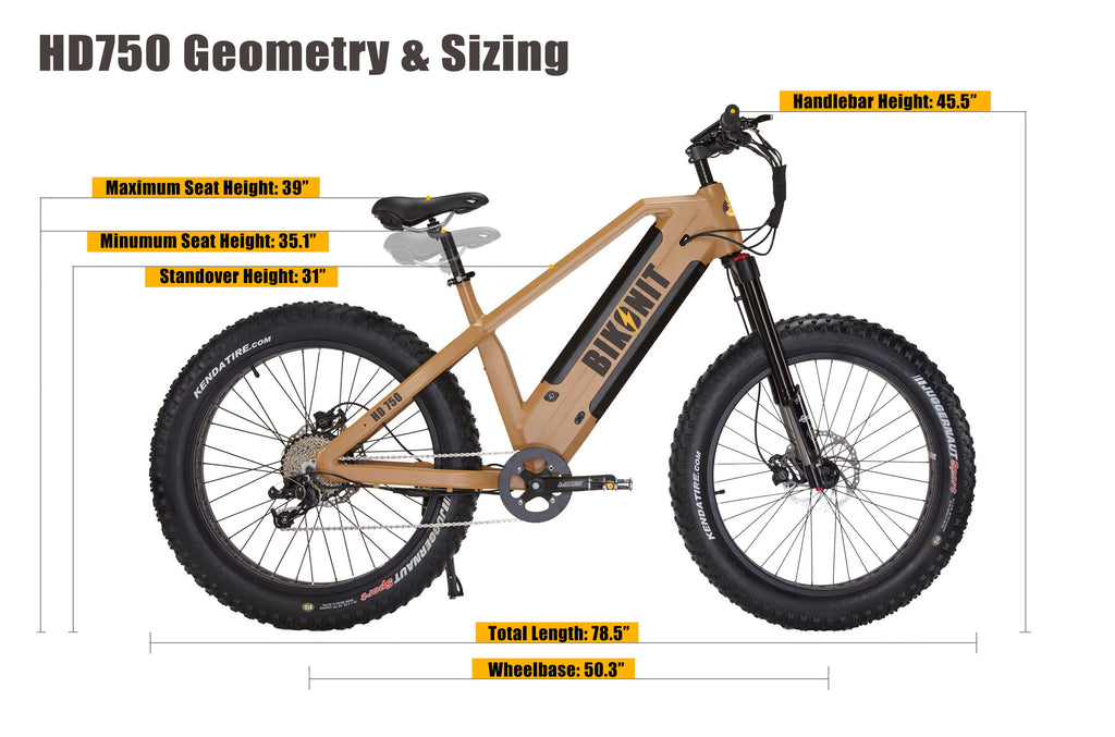 Bikonit Warthog HD 750 Electric Hunting Bike Sizing