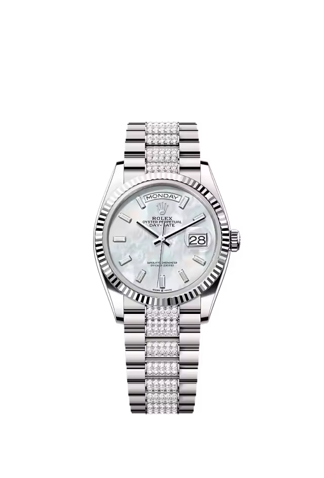 Day-Date 36  Oyster, 36 mm, white gold  Reference 128239