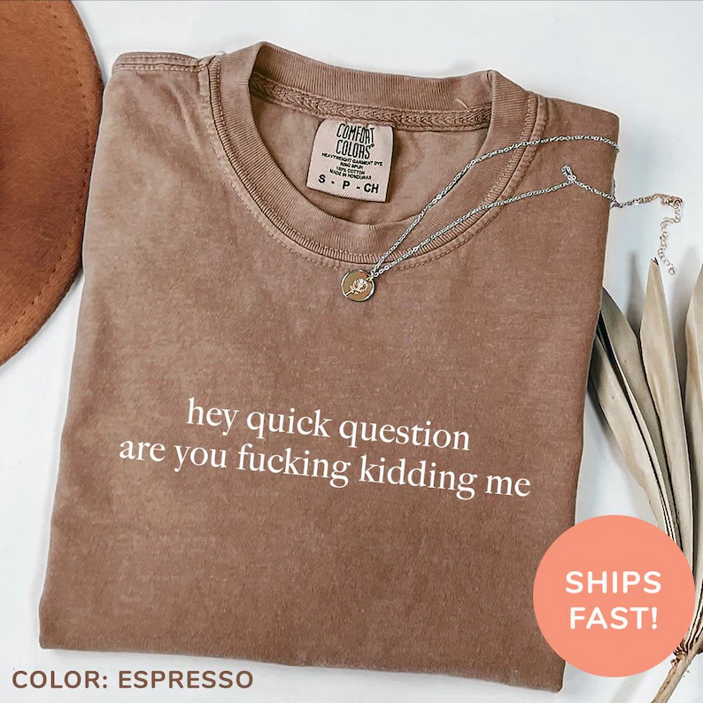 Retro Hey Quick Question Are You Kidding Me T-shirt