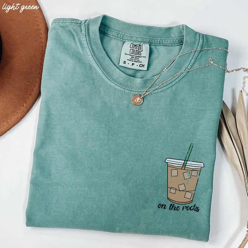Comfort Colors On the Rocks Iced Coffee Weather Graphic T-shirt