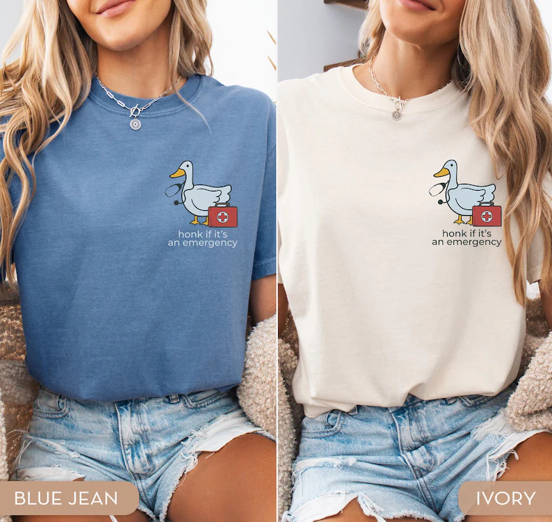 Comfort Colors Funny Silly Goose Nurse T-shirt