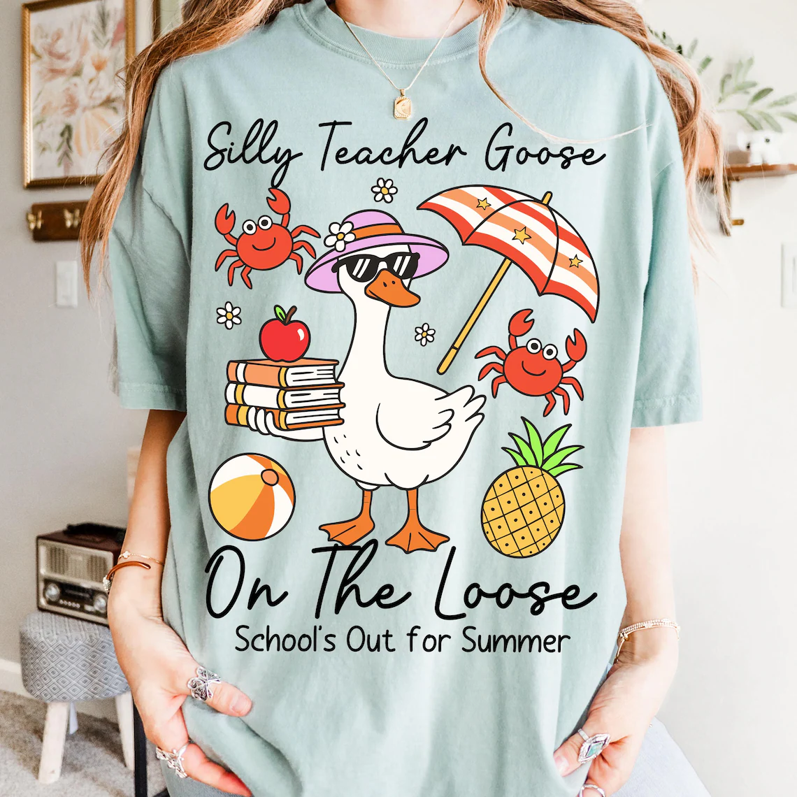 Last Day of School Teacher Goose T-shirt