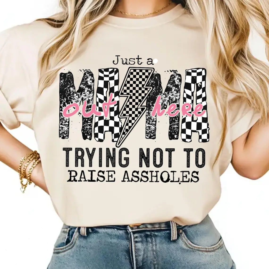 Just A Mom Out Here Retro T-shirt