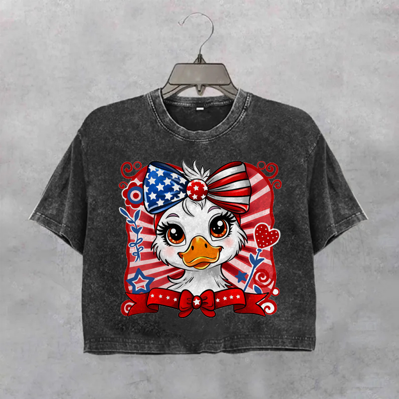 4th Goose America Coquette Crop Shirt