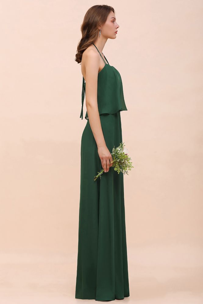 green Chiffon Bridesmaid Dress Casual Evening Party Dress