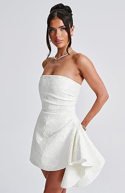 Halter Ruched Satin Mini Homecoming Dresses Jacquard Short Formal Dress
