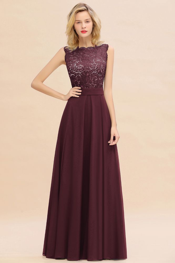 Madge | Exquisite Scoop Sleeveless Bridesmaid Dress