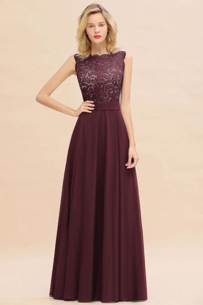 Madge | Exquisite Scoop Sleeveless Bridesmaid Dress