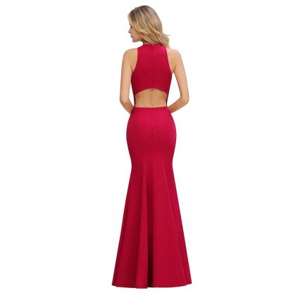 Sexy Halter Mermaid Evening Maxi Gown Side Slit Party Dress