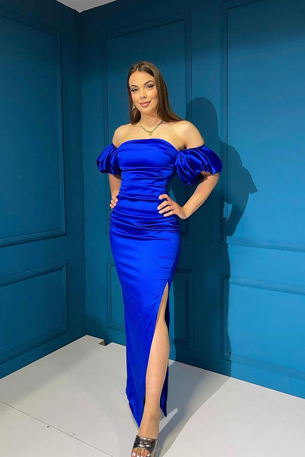 Bubble Sleeves Off the shoulder Strapless Mermaid Prom Dresses