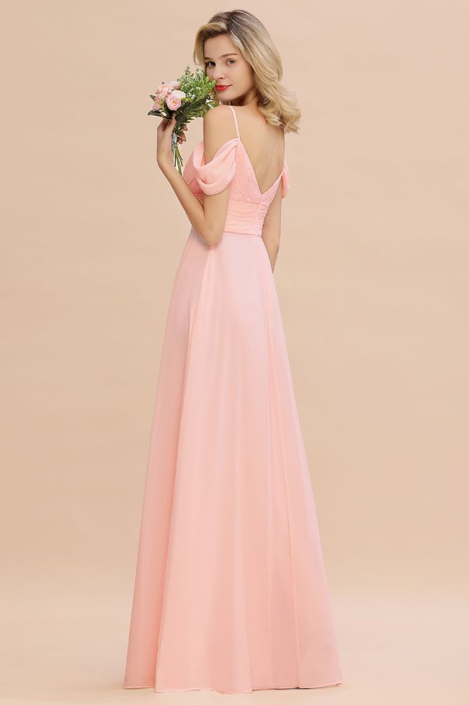 Spaghetti Straps Sweetheart Ruffles Bridesmaid Dress | Evening Dresses Online